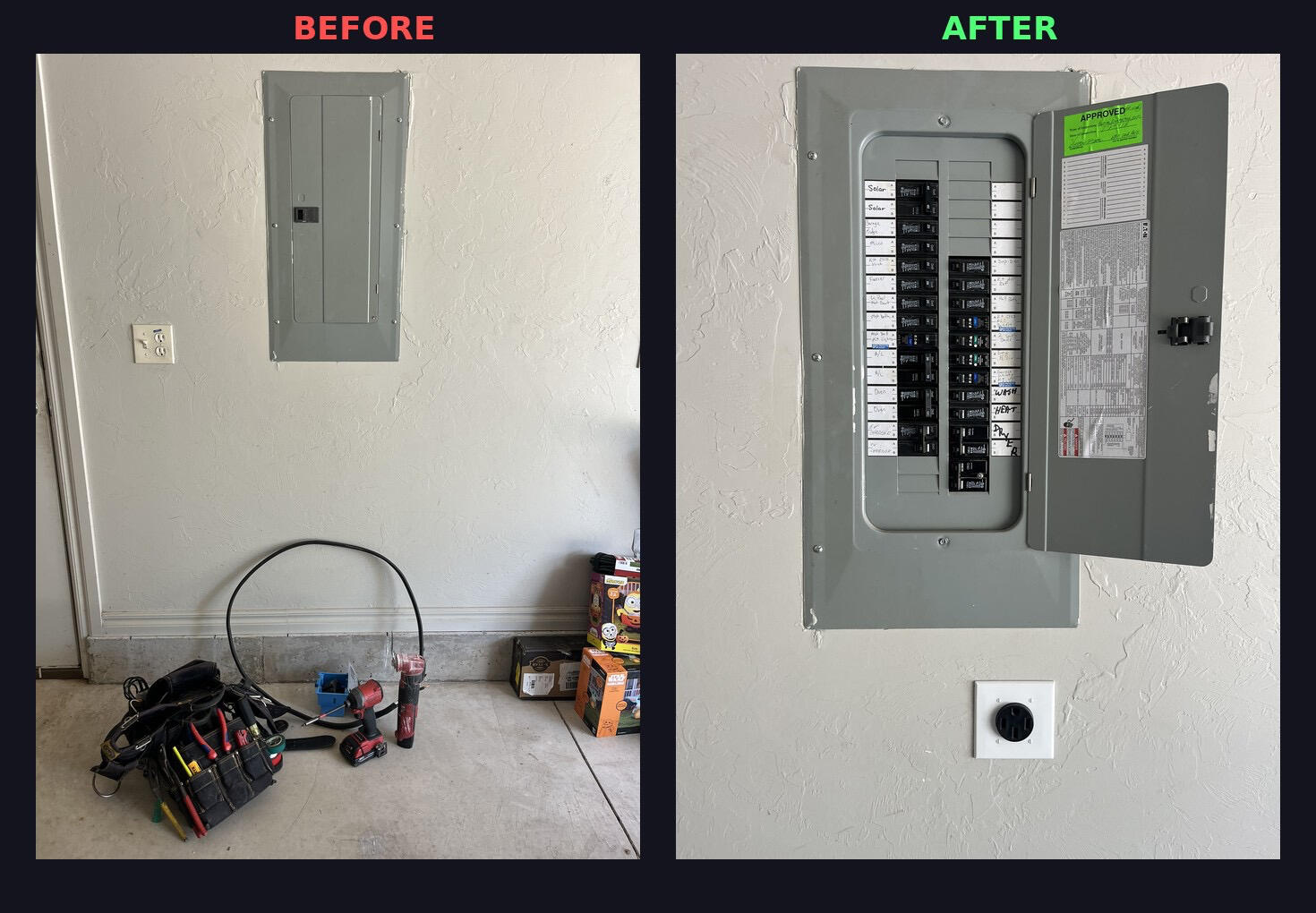 EV Charger Install- Before & After